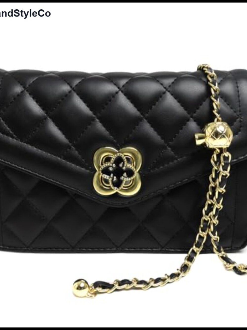 Quilted Faux Leather Crossbody Bag with Chain Strap
